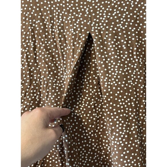 Womens J Jill Wearever Collection Polka Dot Top 3/4 Sleeve Brown Size Medium P‎ - Picture 11 of 12